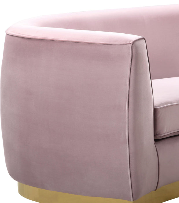 Julian Pink Velvet Loveseat - Dinettes Plus Furniture