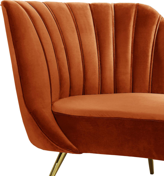 Margo Cognac Velvet Chaise
