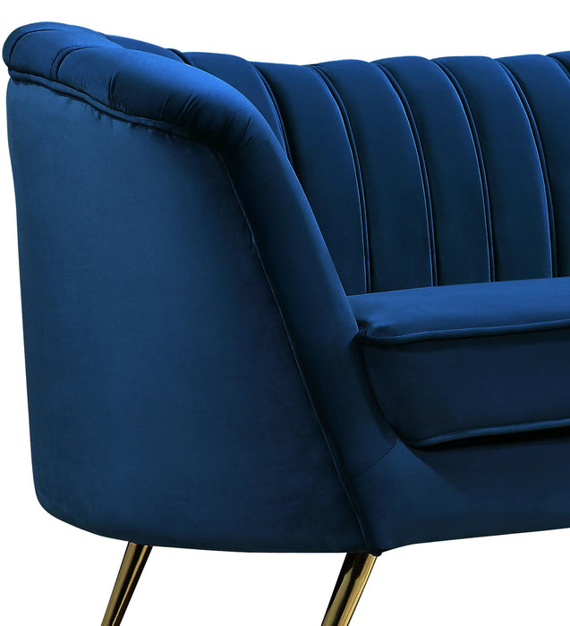 Margo Navy Velvet Loveseat