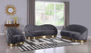 Shelly Grey Velvet Chaise - Dinettes Plus Furniture