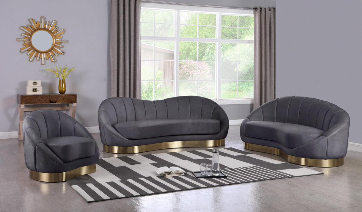 Shelly Grey Velvet Sofa - Dinettes Plus Furniture