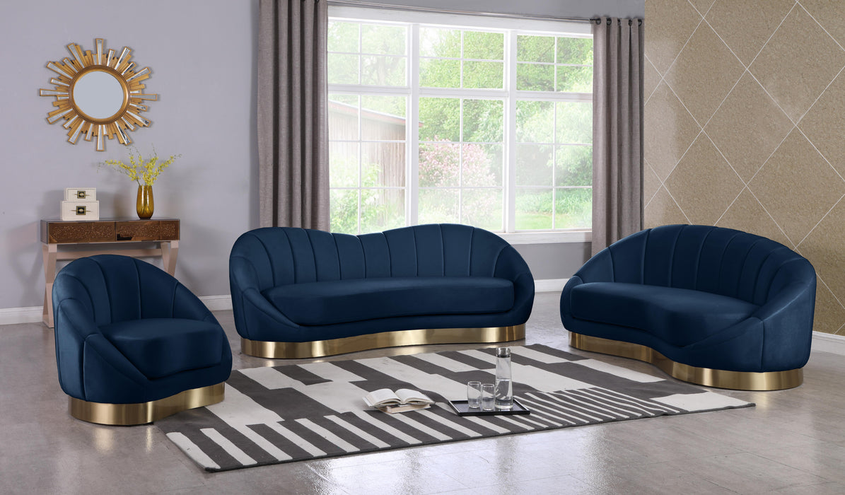 Shelly Navy Velvet Chaise - Dinettes Plus Furniture