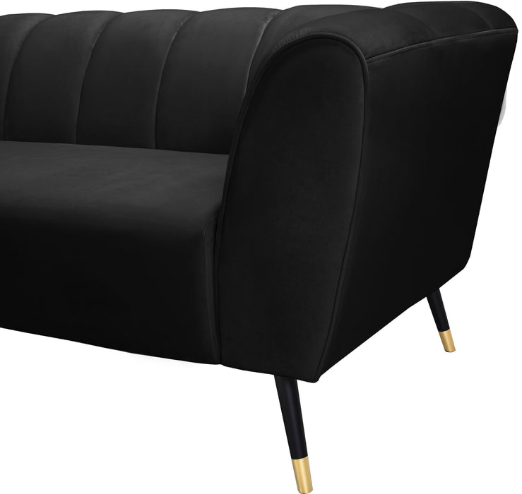 Beaumont Black Velvet Sofa - Dinettes Plus Furniture