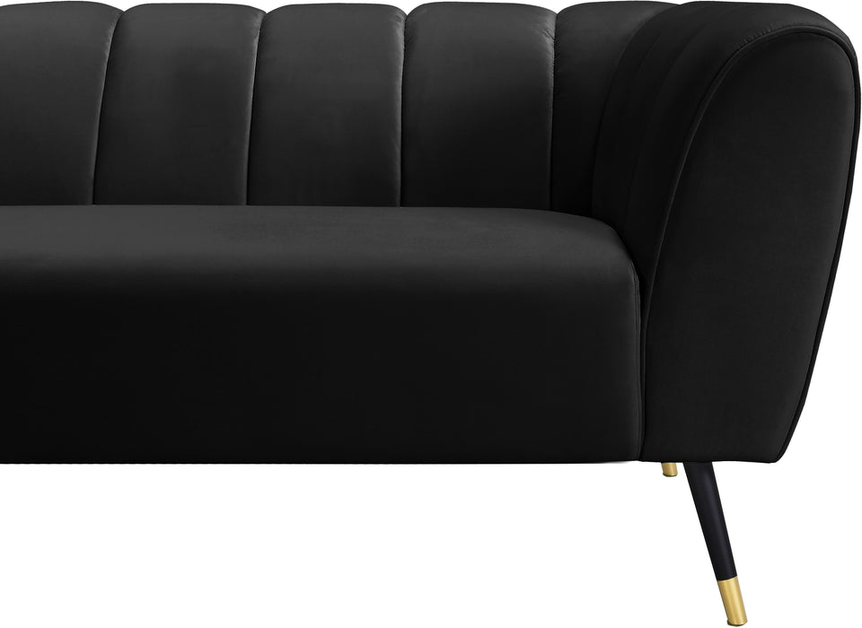 Beaumont Black Velvet Sofa - Dinettes Plus Furniture