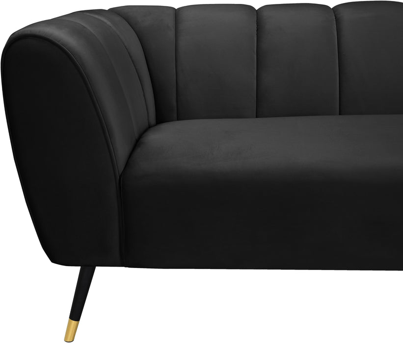 Beaumont Black Velvet Sofa - Dinettes Plus Furniture