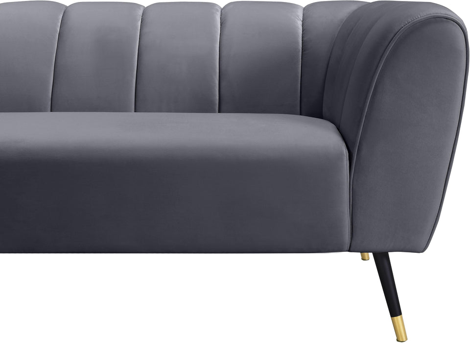 Beaumont Grey Velvet Sofa - Dinettes Plus Furniture