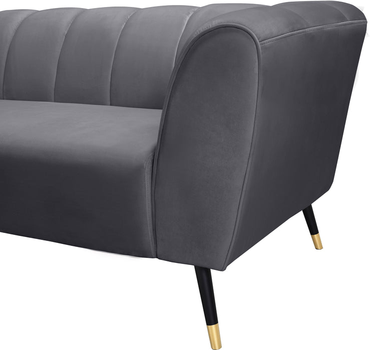 Beaumont Grey Velvet Sofa - Dinettes Plus Furniture