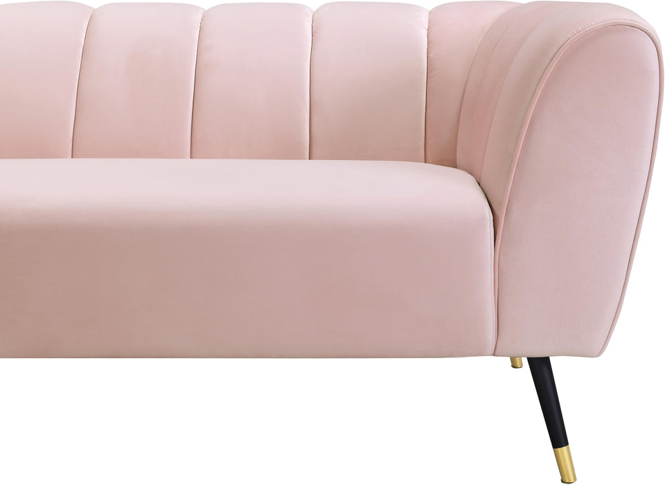 Beaumont Pink Velvet Sofa - Dinettes Plus Furniture