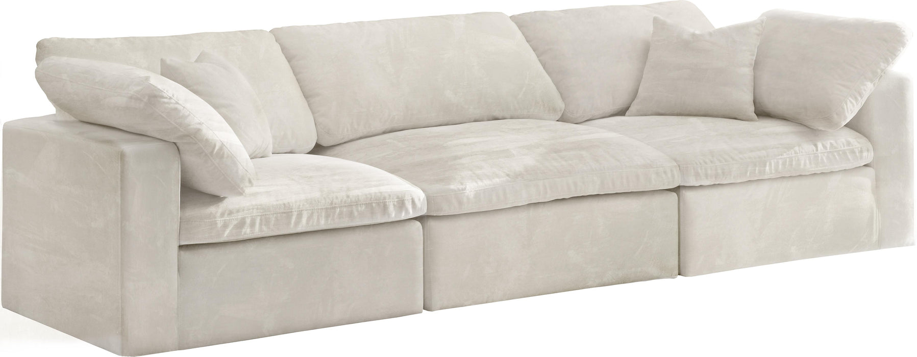 Cozy Cream Velvet Cloud Modular Sofa - Dinettes Plus Furniture
