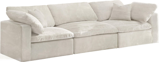Cozy Cream Velvet Cloud Modular Sofa - Dinettes Plus Furniture