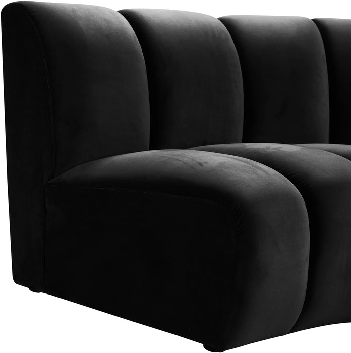 Infinity Black Velvet 12pc. Modular Sectional - Dinettes Plus Furniture
