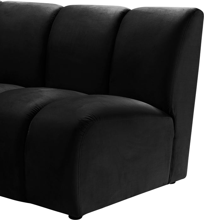 Infinity Black Velvet 5pc. Modular Sectional - Dinettes Plus Furniture