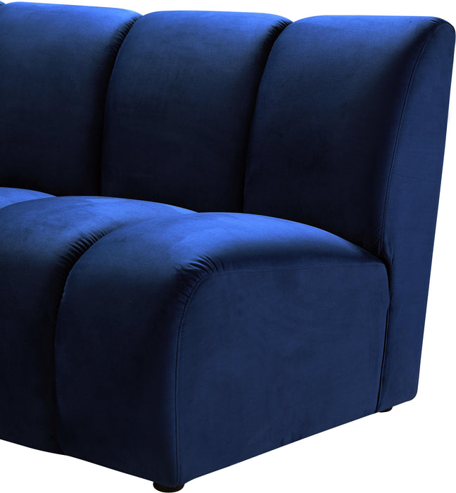 Infinity Navy Velvet 2pc. Modular Sectional - Dinettes Plus Furniture