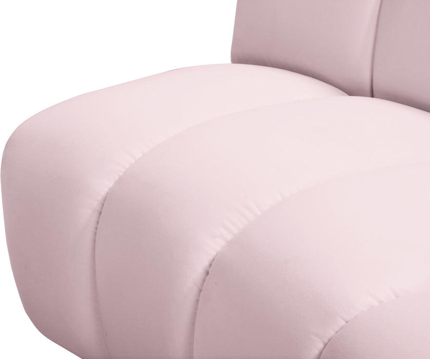 Infinity Pink Velvet 9pc. Modular Sectional - Dinettes Plus Furniture