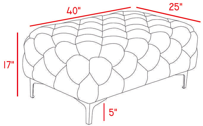 Mercer Navy Velvet Ottoman - Dinettes Plus Furniture