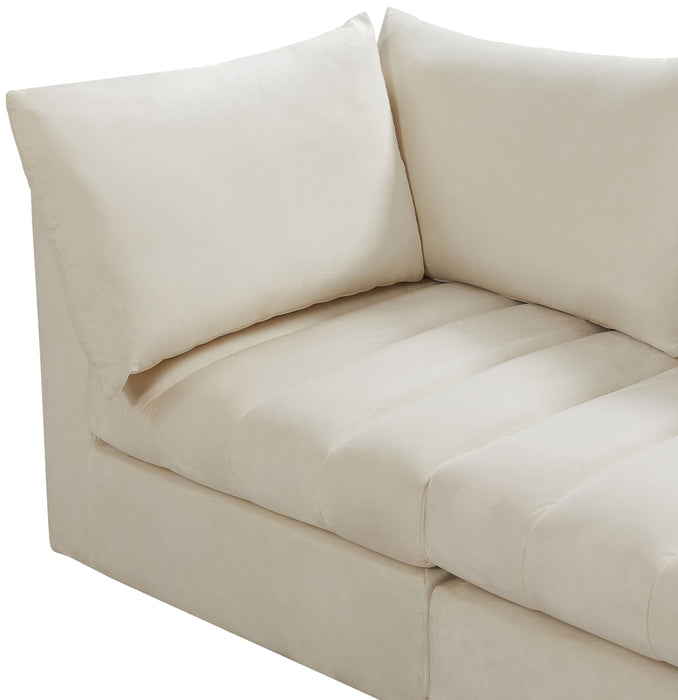 Jacob Cream Velvet Modular Sectional - Dinettes Plus Furniture