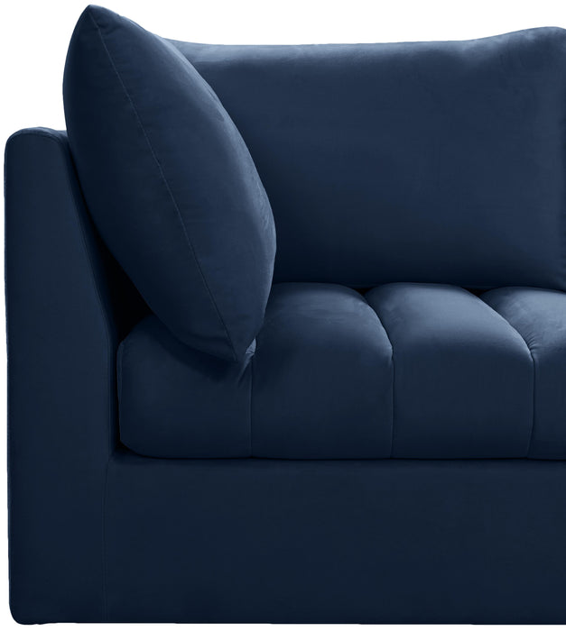 Jacob Navy Velvet Modular Sectional - Dinettes Plus Furniture
