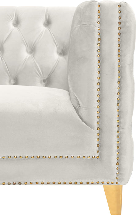 Michelle Cream Velvet Loveseat - Dinettes Plus Furniture