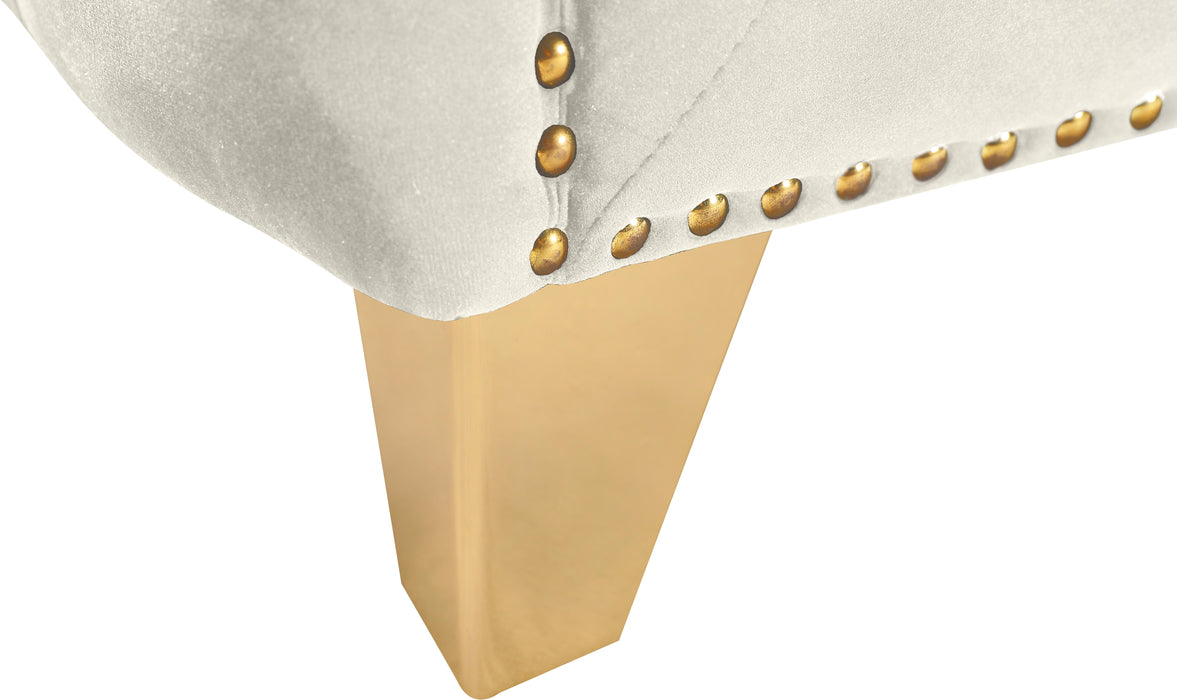 Michelle Cream Velvet Loveseat - Dinettes Plus Furniture