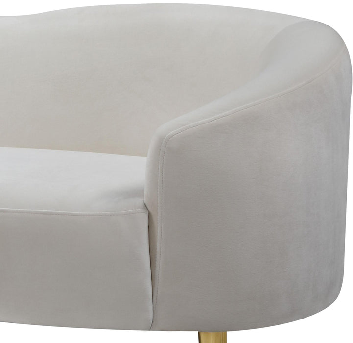 Ritz Cream Velvet Sofa - Dinettes Plus Furniture