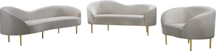 Ritz Cream Velvet Sofa - Dinettes Plus Furniture