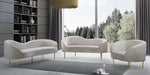 Ritz Cream Velvet Loveseat - Dinettes Plus Furniture