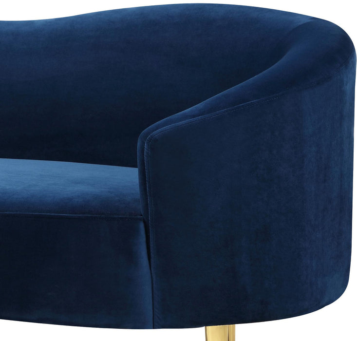 Ritz Navy Velvet Sofa - Dinettes Plus Furniture