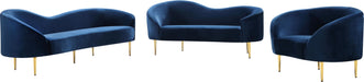 Ritz Navy Velvet Loveseat - Dinettes Plus Furniture
