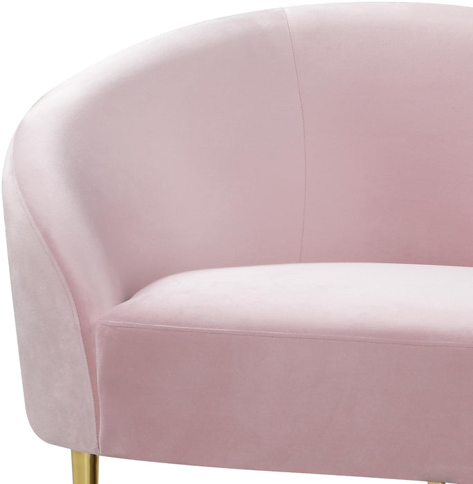 Ritz Pink Velvet Sofa