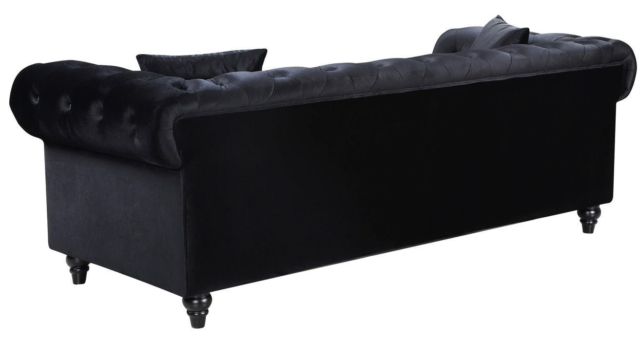 Chesterfield Black Velvet Sofa