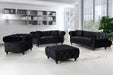 Chesterfield Black Velvet Ottoman - Dinettes Plus Furniture