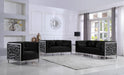 Opal Black Velvet Loveseat - Dinettes Plus Furniture