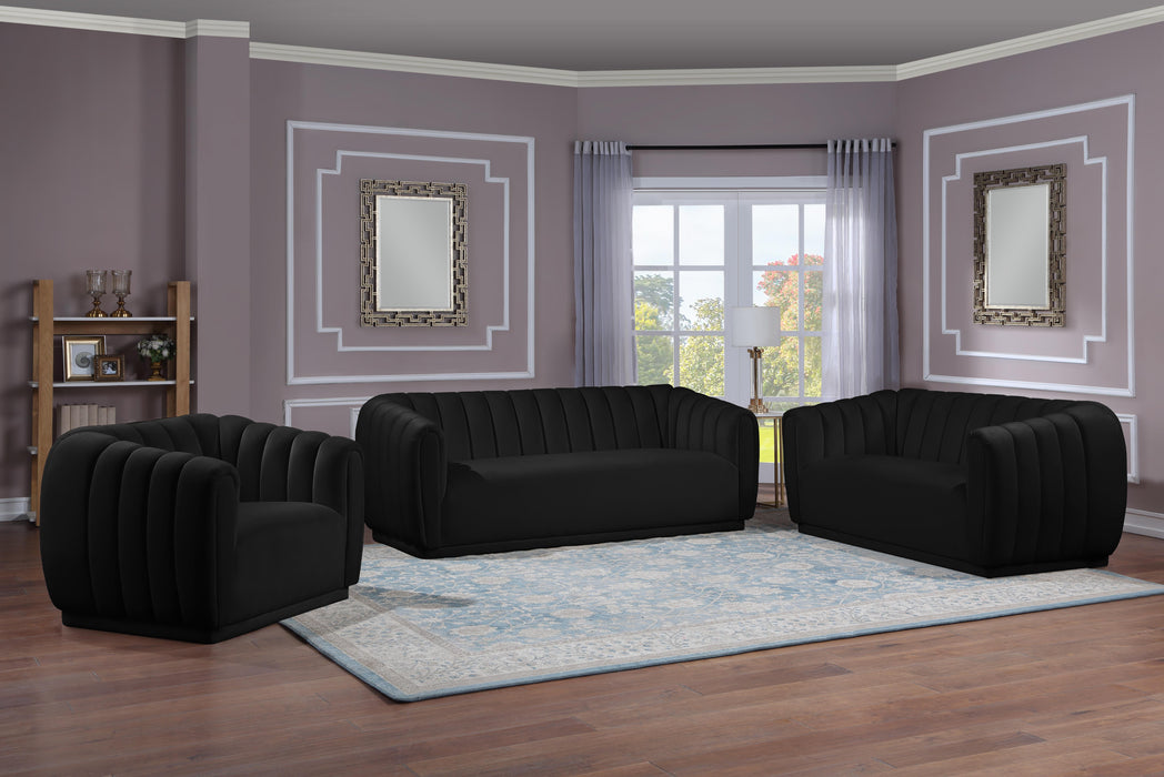 Dixie Black Velvet Sofa - Dinettes Plus Furniture