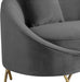 Serpentine Grey Velvet Sofa - Dinettes Plus Furniture