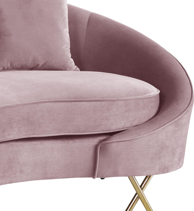 Serpentine Pink Velvet Sofa - Dinettes Plus Furniture