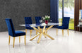 Capri Navy Velvet Dining Chair - Dinettes Plus Furniture