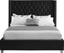 Aiden Black Velvet Queen Bed - Dinettes Plus Furniture