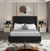 Aiden Black Velvet King Bed - Dinettes Plus Furniture