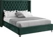 Aiden Green Velvet Queen Bed - Dinettes Plus Furniture
