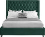 Aiden Green Velvet Queen Bed - Dinettes Plus Furniture