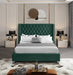 Aiden Green Velvet Queen Bed - Dinettes Plus Furniture