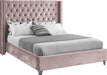 Aiden Pink Velvet King Bed - Dinettes Plus Furniture