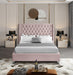 Aiden Pink Velvet King Bed - Dinettes Plus Furniture
