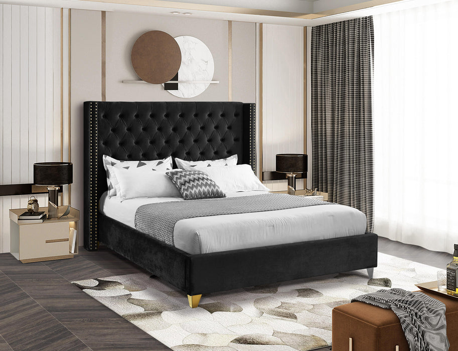 Barolo Black Velvet King Bed