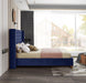 Barolo Navy Velvet King Bed - Dinettes Plus Furniture