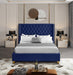 Barolo Navy Velvet King Bed - Dinettes Plus Furniture
