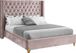 Barolo Pink Velvet Queen Bed - Dinettes Plus Furniture