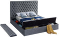 Bliss Grey Velvet Queen Bed (3 Boxes) - Dinettes Plus Furniture