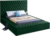 Bliss Green Velvet Queen Bed (3 Boxes) - Dinettes Plus Furniture