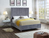Candace Grey Velvet Queen Bed - Dinettes Plus Furniture